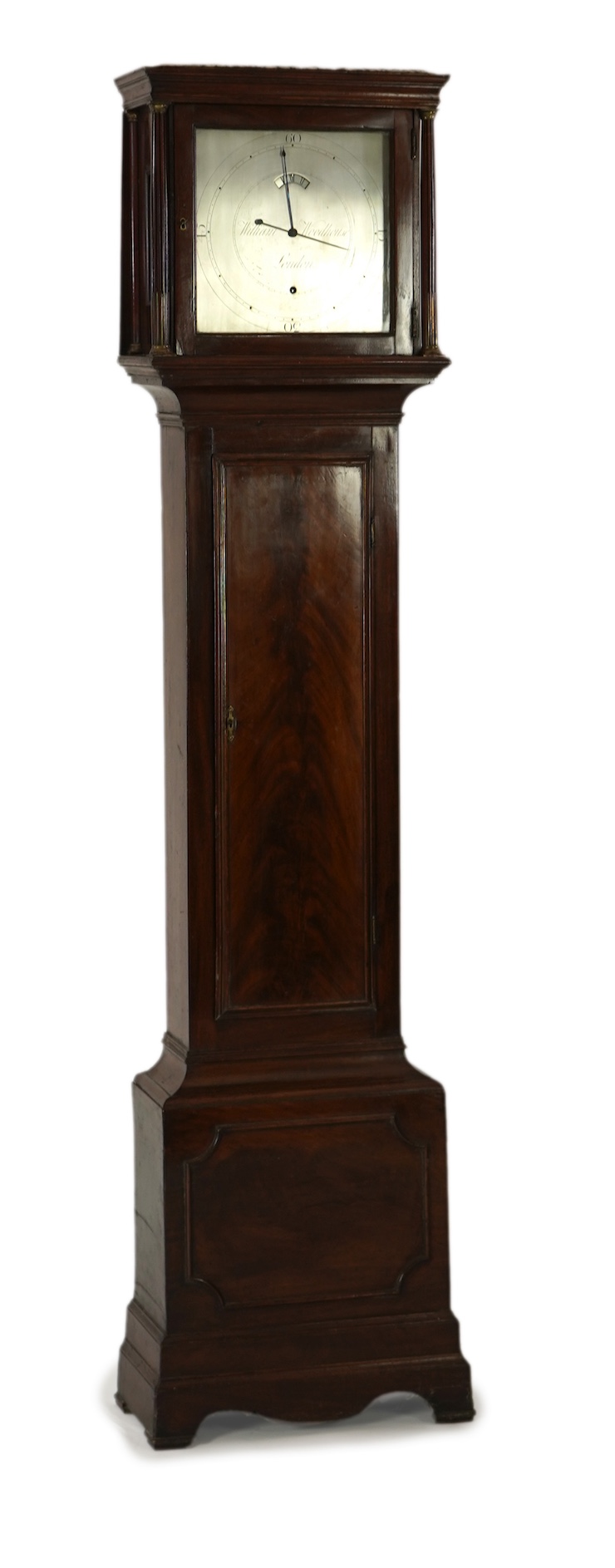 A mid 19th century mahogany eight day longcase regulator, silvered dial signed William Woodhouse, London